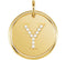 Diamond Initial "Y" Round Pendant, 18k Yellow Gold-Plated Sterling Silver (.05 Ctw, Color G-H, Clarity I1)