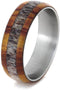 Tulip Wood, Deer Antler 7mm Comfort-Fit Titanium Wedding Band, Size 11.75