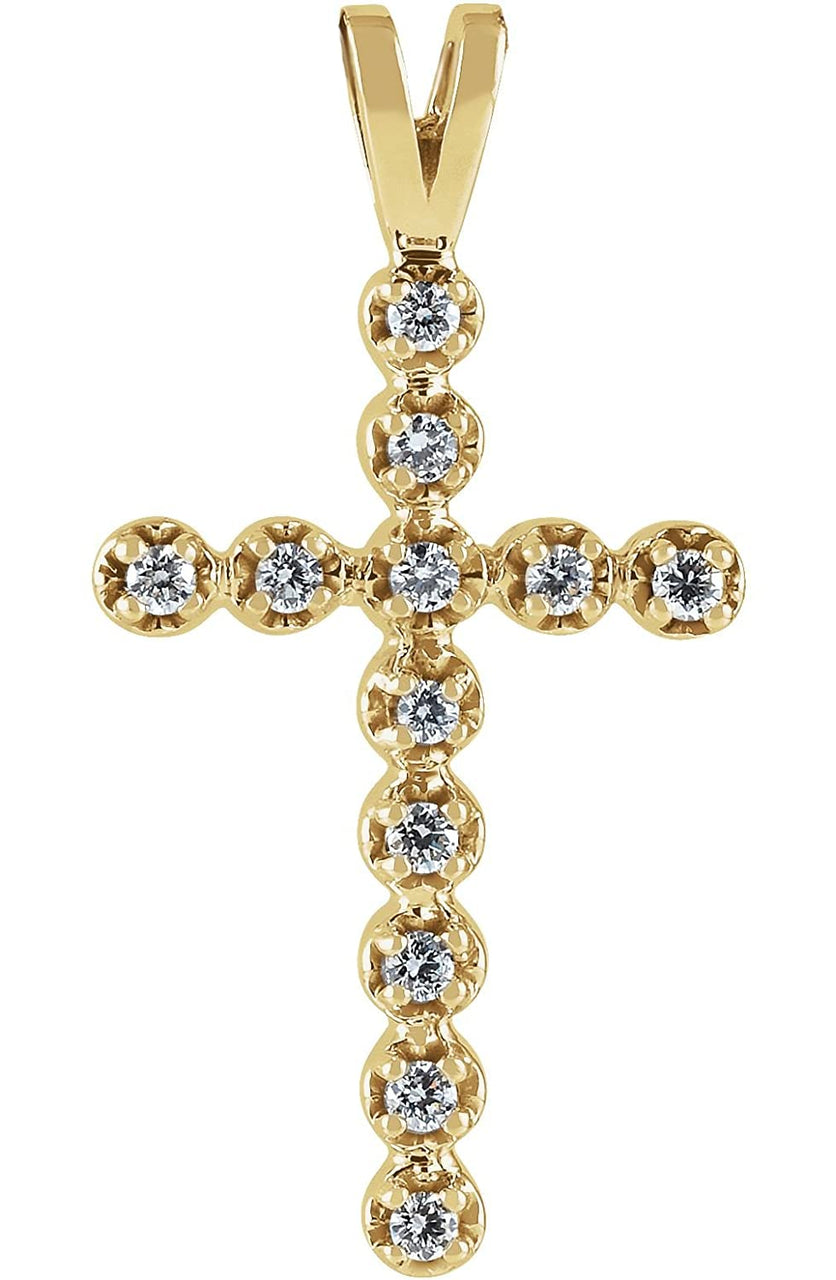 Diamond Cross 14k Yellow Gold Pendant