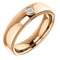 Men's 14k Rose Gold Diamond 6.3mm Milgrain Band (.10 Ctw, Color G-H, SI2-SI3 Clarity) Size 10