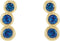 Chatham Created Blue Sapphire Three-Stone Ear Climbers, 14k Yellow Gold