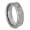 Black or White Meteorite Ring with 14k Yellow Gold Flecks 7mm Comfort-Fit Titanium Band