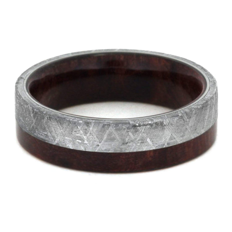 Gibeon Meteorite, Ruby Redwood 7mm Comfort-Fit Band