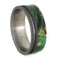 Green Box Elder Burl 8mm Comfort-Fit Sandblasted Titanium Band