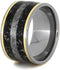 Black Stardust, Gibeon Meteorite, 14k Yellow Gold 11.5mm Comfort-Fit Titanium Wedding Band