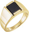 Men's Cushion Buff Top Onyx 14k Yellow Gold Ring, 11.8M, Size 10