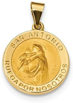 14k Yellow Gold Spanish St. Anthony Medal Pendant (19X19MM)