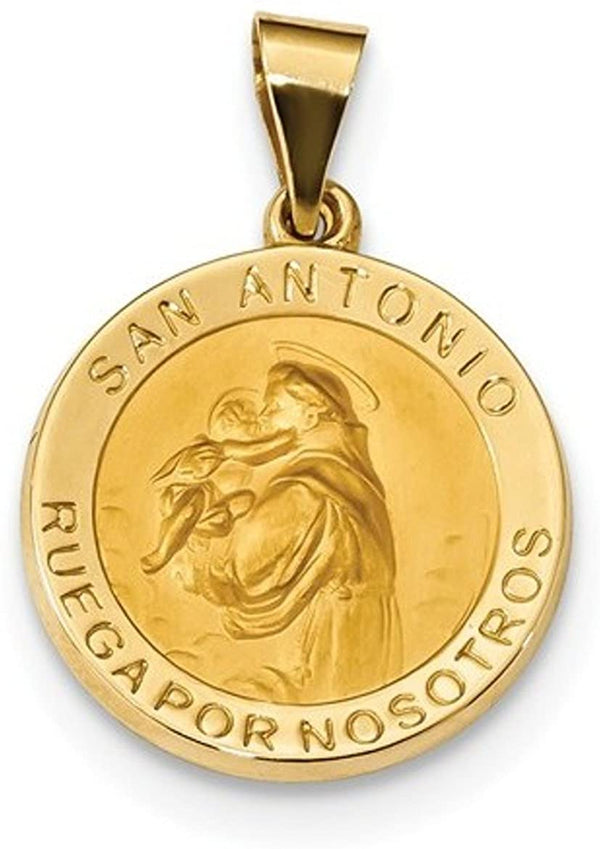 14k Yellow Gold Spanish St. Anthony Medal Pendant (19X19MM)