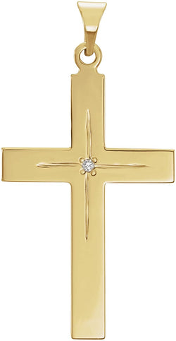 Diamond Cross 14k Yellow Gold Pendant