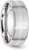 Men's Brushed Cobalt Chrome, Sterling Silver Inlay Beveled Edge 8mm Band