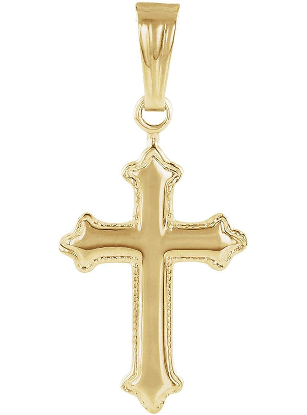 Treflee Youth Cross 14k Yellow Gold Pendant (13X9MM)