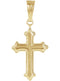 Treflee Youth Cross 14k Yellow Gold Pendant (13X9MM)