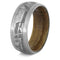 Whiskey Barrel Oak Wood, Gibeon Meteorite 9mm Comfort-Fit Brushed Titanium Band