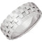 8mm 14k White Gold Interlocked Woven Comfort Fit Band, Sizes 4 to 15