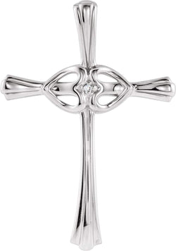 Diamond Cross 14k White Gold Pendant