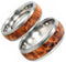 Titanium, Black Ash Burl Wood, His and Hers Wedding Band Set, M13-F6