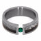 Emerald, Dinosaur Bone, Gibeon Meteorite, 14k White Gold 6mm Comfort-Fit Brushed Titanium Wedding Band