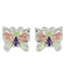 Peridot and Amethyst Butterfly Earrings, Sterling Silver, 12k Rose and Green Gold Black Hills Gold Motif