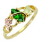 Lab Created Emerald Marquise Wrap Ring, 10k Yellow Gold, 12k Pink and Green Gold Black Hills Gold Motif