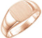 Men's Closed Back Square Signet Ring, 18k Rose Gold (10mm)