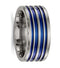 Edward Mirell Titanium Blue Anodized Grooved 10mm Closed Back Band