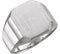 Men's Brushed-Satin Octagon Signet Ring, Sterling Silver (16X14MM)