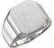 Men's Sterling Silver Brushed Finish Octagon Signet Ring, 16x14mm