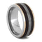 Gibeon Meteorite, Petrified Wood, 14k Rose Gold 8.5mm Titanium Comfort-Fit Wedding Band