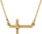 Rope-Trim Sideways Cross Necklace, 14k Yellow Gold, 16.5" (11.3x20.15MM)