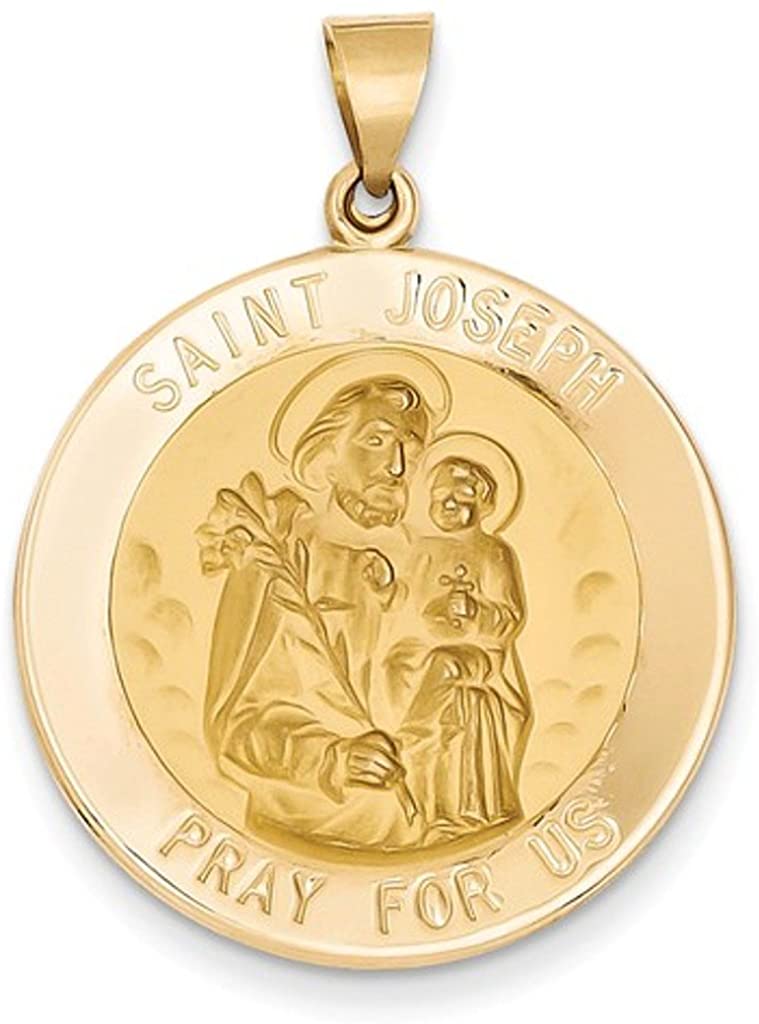 14k Yellow Gold St. Joseph Medal Pendant (29X25MM)