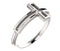 Embossed Cross Rhodium-Plated 14k White Gold Ring