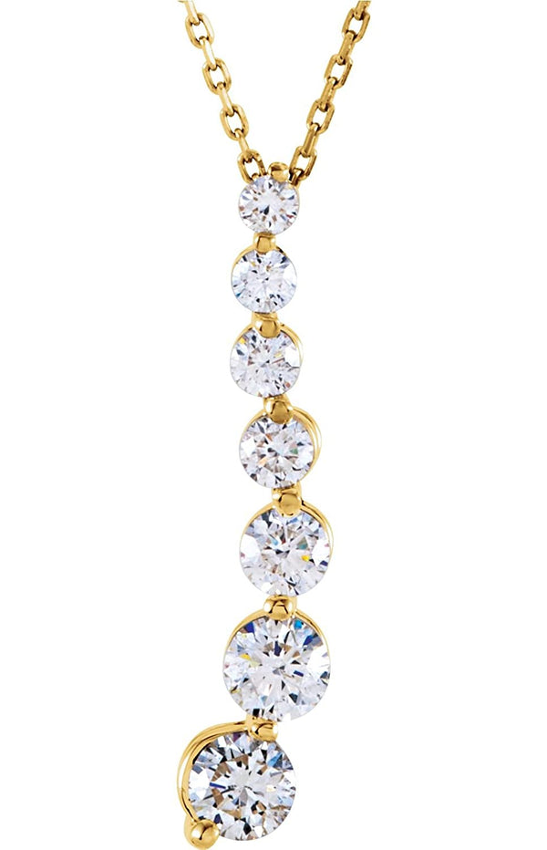 Diamond 'Journey' Necklace in 14k Yellow Gold, 18" (1.00 Cttw)