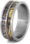 Deer Antler, Camo Print 8mm Comfort-Fit Matte Titanium Wedding Band, Size 15.75