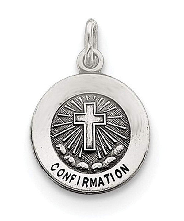 Sterling Silver Antiqued Confirmation Medal (14X12MM)