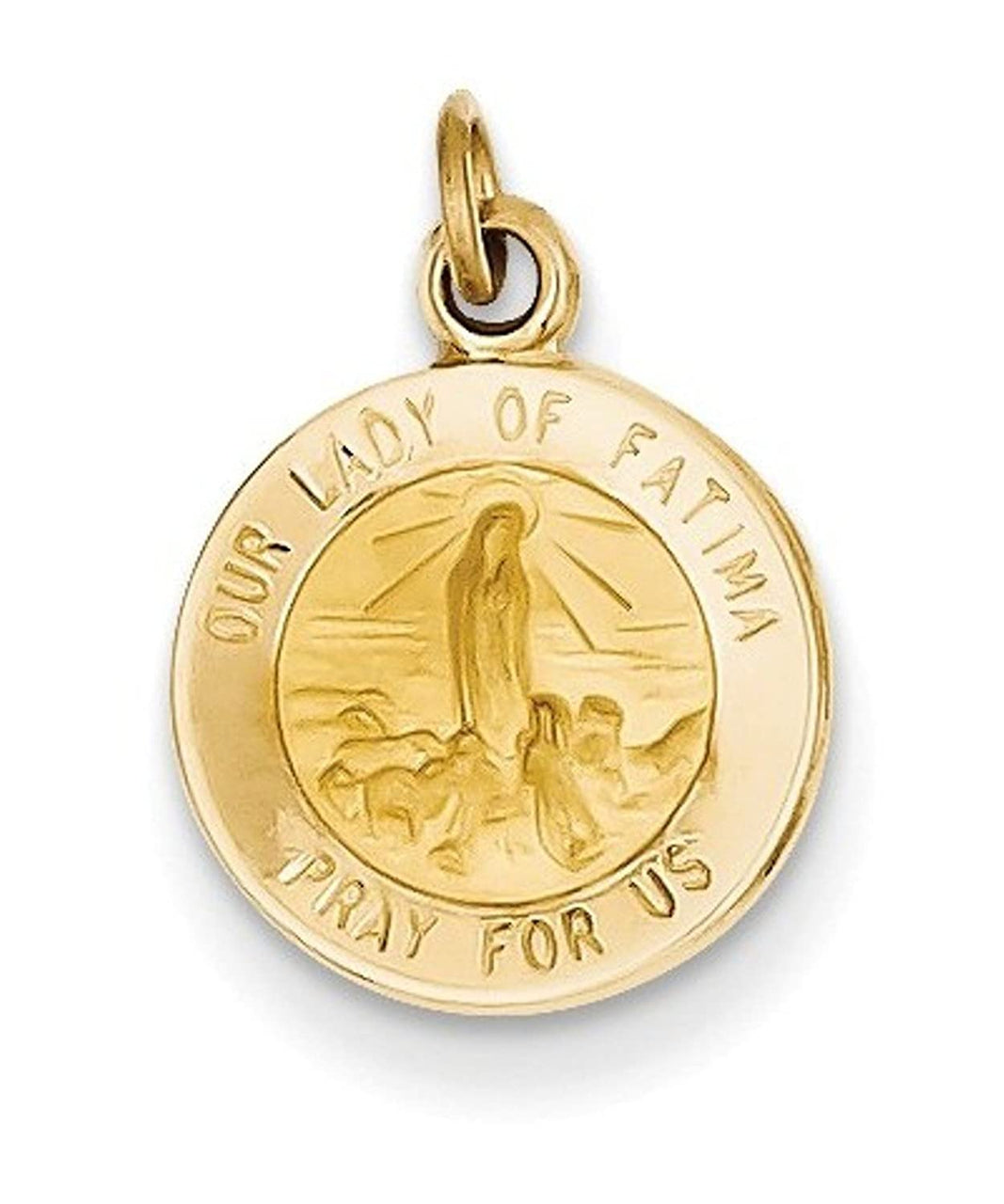 14k Yellow Gold Our Lady Of Fatima Medal Charm (18X12MM)