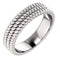 Grooved Rope Pattern 5.25mm Comfort-Fit Band, Rhodium-Plated 14k White Gold