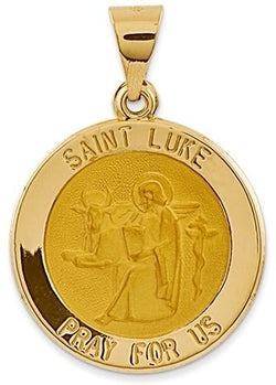 14k Yellow Gold St. Luke Medal Pendant (21x19MM)