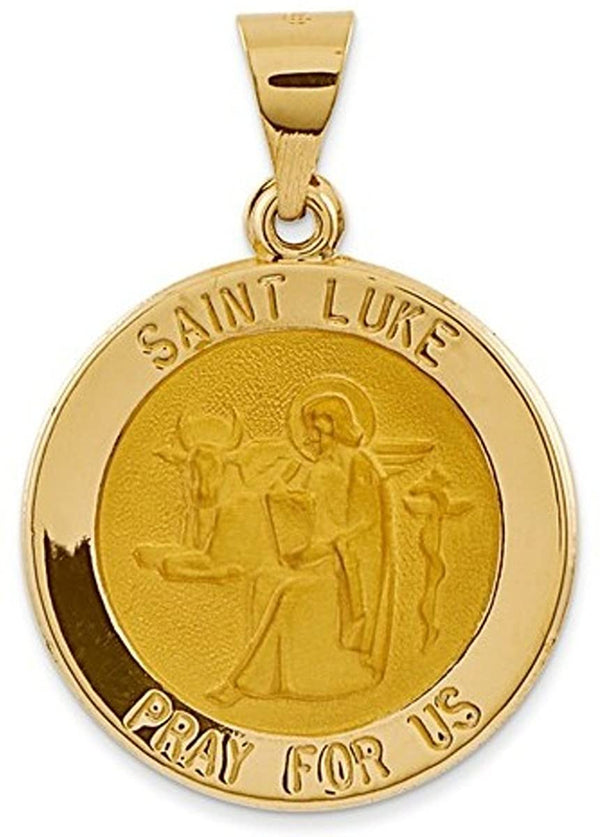 14k Yellow Gold St. Luke Medal Pendant (21x19MM)