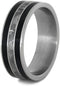 Black Jade, Gibeon Meteorite 8mm Comfort-Fit Brushed Titanium Wedding Band, Size 4