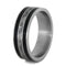 Black Jade, Gibeon Meteorite 8mm Comfort-Fit Brushed Titanium Wedding Band