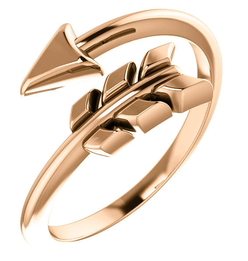 Bypass Arrow Ring, 14k Rose Gold, Size 5.5