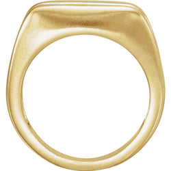 Two-Tone Men's Semi-Polished 14k Yellow and White Gold Ring, Size 11