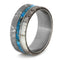 Turquoise, Deer Antler, Gibeon Meteorite 9.5mm Comfort-Fit Matte Titanium Band