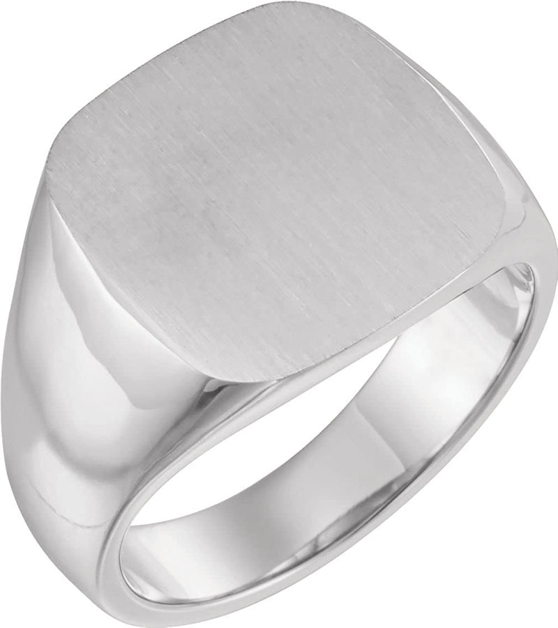 Men's Platinum Signet Ring (16mm) Size 10.25