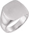 Men's Closed Back Square Signet Ring, Continuum Sterling Silver (16mm)