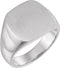 Men's Closed Back Square Signet Ring, Palladium (16mm)