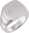 Men's Closed Back Signet Ring, 10k X1 White Gold (16mm)