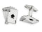 Sterling Silver Royal Flush Black Enameled Cuff Links, 21X19MM