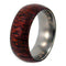 Leopardwood Dome 8mm Comfort Fit Titanium Wedding Band