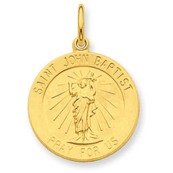 24k Gold-Plated Sterling Silver St. John Baptist Medal